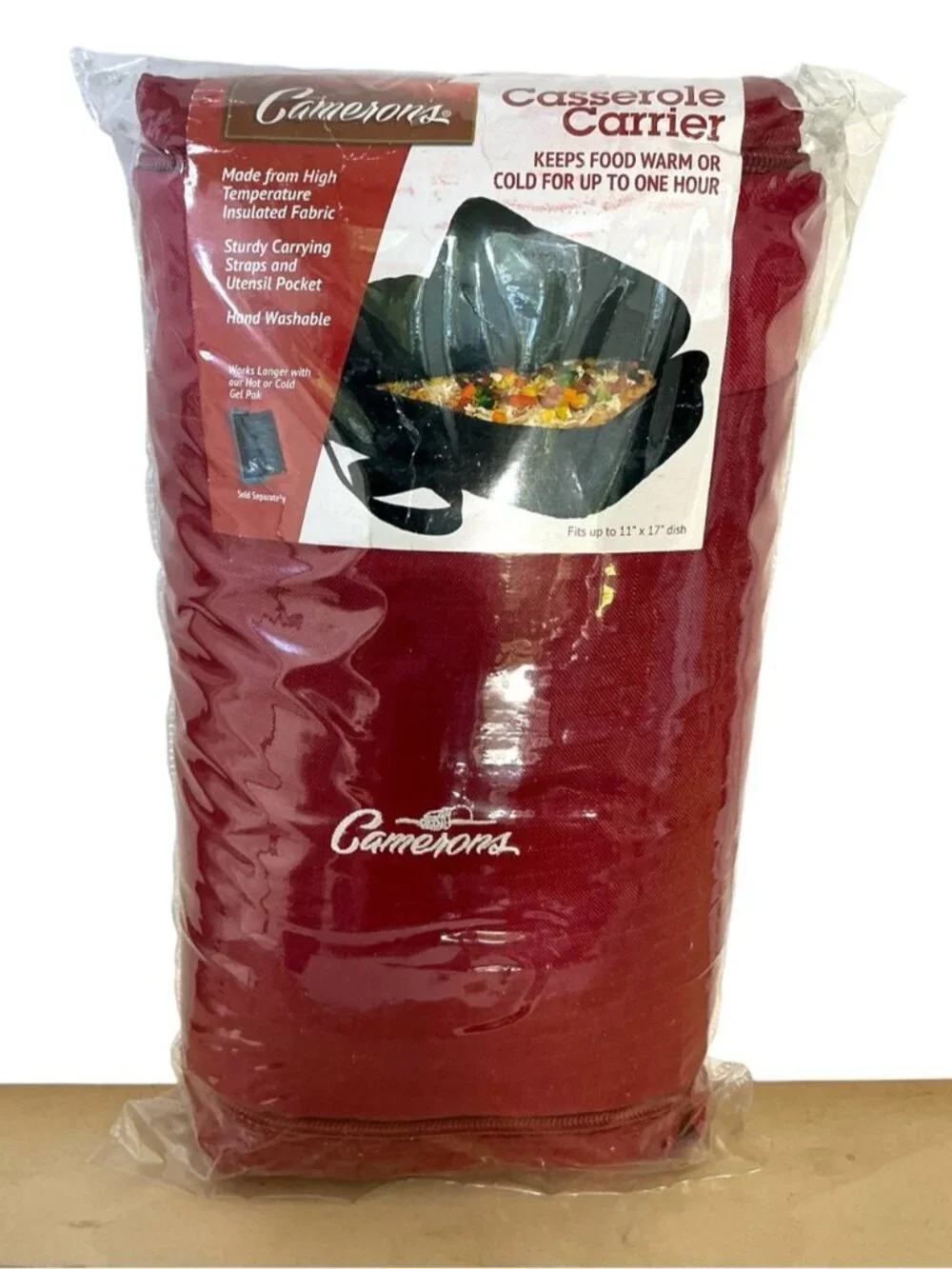 Casserole Carrier Tote High Temp Insulated Fabric Holds up to 11” x 17” Dish
